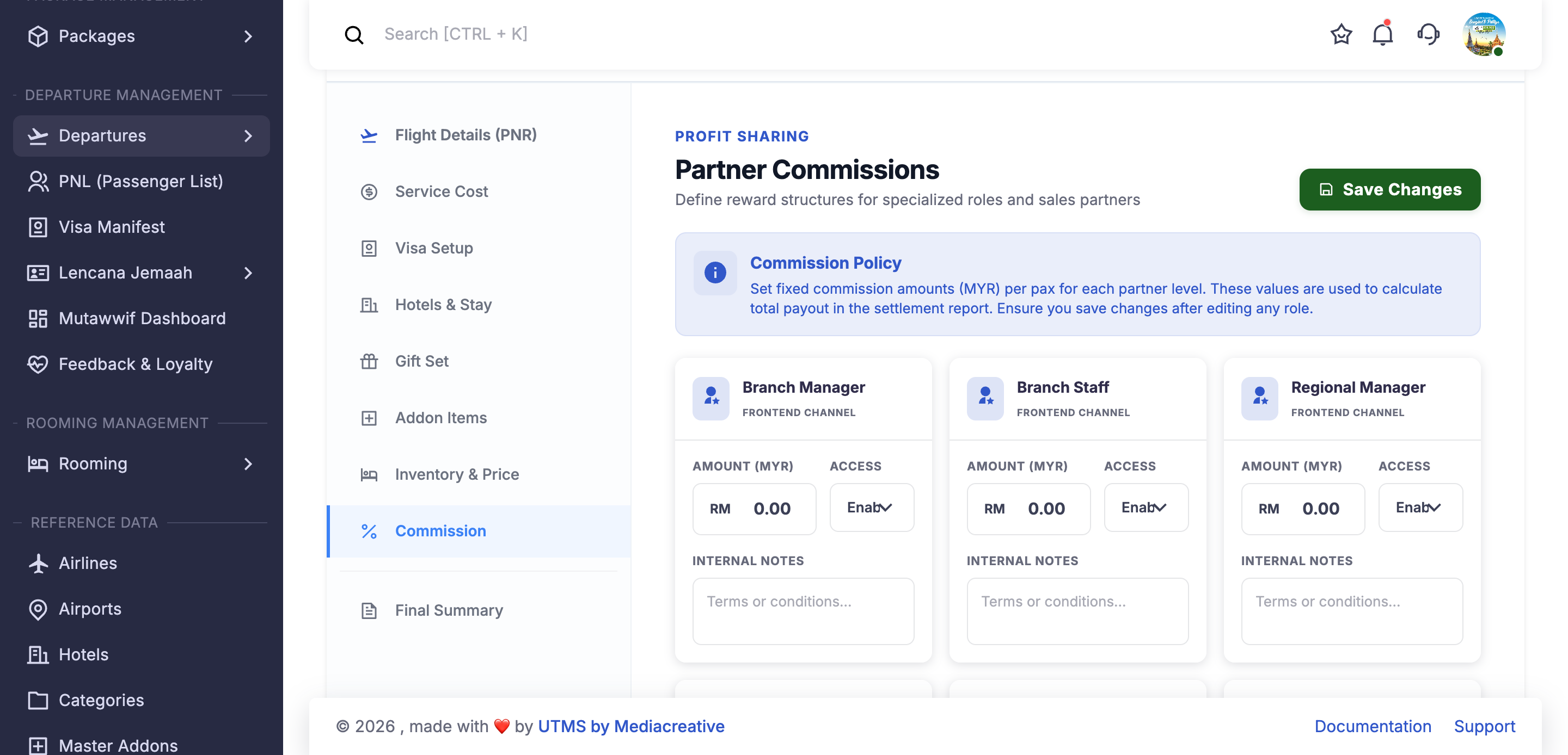 Commission Management